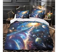 GTDKSUEVG 3D Design Printed 3 Pcs Bedding Set Bedroom Decor Design Space Galaxy Duvet Cover Washable Hypoallergenic for Youth,Teenagers,Adults Cosmic Fantasy Comforter Cover King（220x240cm）