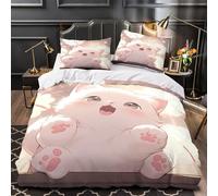 GTDKSUEVG 3D Design Printed 3 Pcs Bedding Set Bedroom Decor Super Cute White Cat Quilt Cover Machine Washable Easy Care for Kids,Teens,Adults anime Duvet Cover Super king（260x220cm）