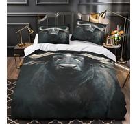GTDKSUEVG 3D Design Printed 3 Pcs Bedding Set Bedroom Decor Zipper Closure Super African Buffalo Quilt Cover Machine Washable Easy Care for Kids,Teens,Adults Duvet Cover Double（200x200cm）