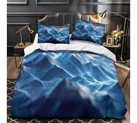 GTDKSUEVG 3D Design Printed 3 Pcs Bedding Set Bedroom Decor Zipper Ultra Mountain Peaks Duvet Cover Breathable Durable for Youth,Children,Girls Digital Comforter Cover Single（135x200cm）