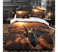 GTDKSUEVG 3D Design Printed 3 Pcs Bedding Set Room Decor Design Military Jets Formation Quilt Cover Washable Wrinkle-Resistant for Kids,Women,Teenagers digital Duvet Cover Super king（260x220cm）