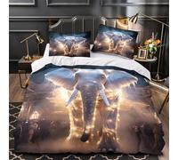 GTDKSUEVG 3D Design Printed 3 Pcs Bedding Set Room Decor Hidden Zipper Ultra Soft Elephant Spectacle Comforter Cover Hypoallergenic All Season for Youth,Kids,Teens Quilt Cover King（220x240cm）