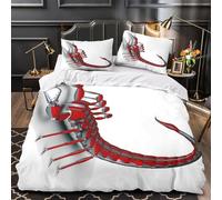 GTDKSUEVG 3D Design Printed 3 Pcs Bedding Set Room Decor Zipper Closure Ultra Robotic Scorpion Comforter Cover Breathable Wrinkle-Resistant for Kids,Teens,Boys Quilt Cover Super king（260x220cm）
