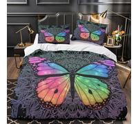 GTDKSUEVG 3D Design Printed 3-Piece Bedding Set Room Decor Zipper Extra Soft Butterfly Comforter Cover Hypoallergenic All Season for Adults,Kids,Teens Rainbow Galaxy Quilt Cover King（220x240cm）