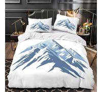 GTDKSUEVG 3D Design Printed 3 Pieces Bedding Set Bedroom Decor Extra Mountain Peaks Duvet Cover Machine Washable Easy Care for Youth,Women,Teenagers Snowy Comforter Cover Single（140x200cm）