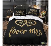 GTDKSUEVG 3D Design Printed 3 Pieces Bedding Set Home Decor Hidden Zipper Ultra Wedding Hes Duvet Cover Durable Easy Care for Teenagers,Children,Boys gold Glitter Comforter Cover King（220x240cm）