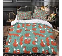 GTDKSUEVG 3D Design Printed 3 Pieces Bedding Set Room Decor Ultra Foxes Comforter Cover Breathable Wrinkle-Resistant for Kids,Teens,Boys Coon Animal Quilt Cover Super king（260x220cm）
