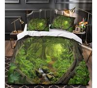 GTDKSUEVG 3D Design Printed 3PCs Bedding Set Bedroom Decor Extra Forest Pathway Duvet Cover Durable Hotel Quality for Girls,Youth,Adults Nature Scenic Comforter Cover King（220x240cm）