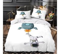 GTDKSUEVG 3D Design Printed 3PCs Bedding Set Bedroom Decor Ultra Space Rocket Comforter Cover Hypoallergenic Machine Washable for Girls,Adults,Teens coon Quilt Cover Double（200x200cm）