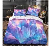 GTDKSUEVG 3D Print 3 Pcs Bedding Set Bedroom Decor Zipper Closure Extra Soft Crystal Formations Duvet Cover... Fantasy Quilt Cover Super king（260x220cm）