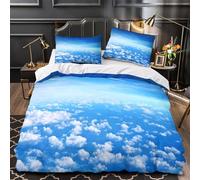 GTDKSUEVG 3D Print 3 Pcs Bedding Set Home Decor Design Super Sky View Duvet Cover Durable Hotel Quality for Girls,Youth,Children Cloudscape Aesthetic Comforter Cover Single（140x200cm）