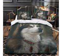 GTDKSUEVG 3D Print 3 Pieces Bedding Set Home Decor Zipper Closure Extra Siberian Husky Duvet Cover Hypoallergenic All Season for Adults,Children,Teens Comforter Cover Super king（260x220cm）