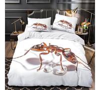 GTDKSUEVG 3D Printed 3 Pcs Bedding Set Bedroom Decor Zipper Closure Ultra Ant Closeup Comforter Cover Hypoallergenic Machine Washable for Girls,Adults,Teens Nature Quilt Cover Double（200x200cm）