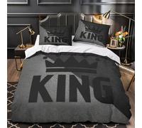 GTDKSUEVG 3D Printed 3 Pcs Bedding Set Home Decor Extra King Symbol Duvet Cover Hypoallergenic All Season for Adults,Children,Teens Monochrome Bold Comforter Cover Single（140x200cm）