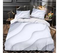 GTDKSUEVG 3D Printed 3 Pcs Bedding Set Home Decor Hidden Zipper Super Soft Wavy Lines Comforter Cover Durable Anti-allergic for Girls,Teens,Adults Modern Minimalist Quilt Cover Double（200x200cm）