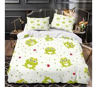GTDKSUEVG 3D Printed 3 Pcs Bedding Set Room Decor Hidden Zipper Super Frog Prince Comforter Cover Washable Easy Care for Teens,Women,Kids Coon Animal Quilt Cover Single（135x200cm）