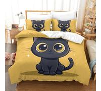 GTDKSUEVG Cat 3D Printed Quilt Cover Set 3 Pieces Bed Duvet Set Soft Microfiber with Zipper Closure，Pillowcases for Kids Girls Boys Adults Bedroom King（220x240cm）