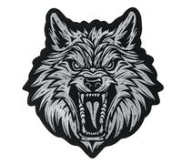 GTDoitt Embroidered wolf head Patches for Biker Vest Rider Motorcycle Patch Embroidered Jackets Custom Back Emblem Punk Wolf patch
