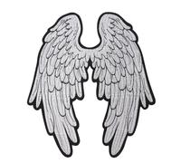 GTDoitt Large Embroidery Patches Angel Wings Sewing Biker Iron on Back of Jacket for Clothing Twill Fabric Stickers Patches (NO.1)