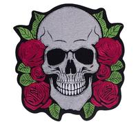 GTDoitt Rose Skull Embroidered Large Size Patches On Clothes DIY Punk Applique Iron On Patches For Clothing Hippie Rock Biker Stickers