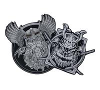 GTDoitt Viking Odin 'S Shield Big Patch Bordir Iron On Patches Kafir Costumes Tactical War God Backpack MC Biker Jacket Tag (2pieces)