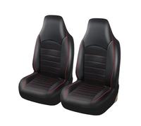 Gtdtixc Auto Seat Cover PU Leather Front Car Seat Covers High Back Bucket Car Seat Cover Auto Interior Car Seat Protector Seat Covers Auto(Red-2Piece)