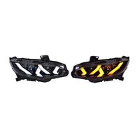 Gtdtixc Car Headlamp Assembly For Civic X 2016-2021 Headlights Plug And Play With LED DRL Turn Full LED Front Headlights 1 Pair LED Headlight Assembly(White DRL)