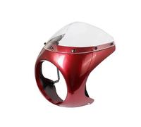 GTDTKGANAK Headlight Cover Headlamp Windscreen 7 Inch Retro For Cafe For Racer Fairing Headlight Shade Modification Accessories Headlamp(Red white shell)