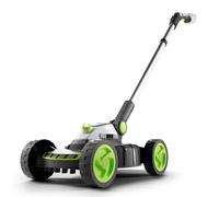 Gtech SLM50 Small Alloy Steel Lawnmower | Cordless Electric Lightweight Grab and Go | 2 Cutting Heights | 5200 RPM 10 Inch Width | 18 V | 30 mins Runtime, Grey/Green/White