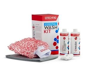 Gtechniq Essential Wash Kit for Cars, Car Washing Kit with Car Shampoo, Wheel Cleaner, Microfibre Car Wash Mitt and Microfibre Towel, Car Accessories for Highly Effective Cleaning