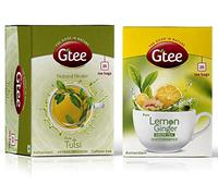 GTEE Green Tea Bags - Lemon & Ginger & Tulsi Tea Bags, 25 Tea Bags (Pack of 2)