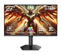 GTek Q2732P Gaming Monitor 27" 320Hz 300Hz, Frameless, 2K QHD 2560 x 1440p, Fast IPS Computer Screen, MPRT 1ms, FreeSync, 95% DCI-P3, HDR 400, DisplayPort/HDMI, Height Adjustable