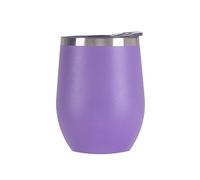 Gtell 12 oz Stainless Steel Wine Tumbler Stemless Glasses with Lid, Double Wall Insulated Travel Mug Perfect for Wine, Coffee, Drinks, Champagne, Cocktails(Purple)