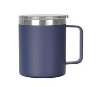 Gteller 12oz Coffee Mug With Handle, Double Wall Stainless Steel Insulated Lowball Tumbler Keeping Hot and Cold (Navy)