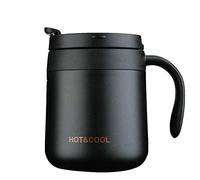 Gteller 12oz Stainless Steel Coffee Mug, Double Wall Insulated Vacuum Mug with Lid and Handle Keeping Beverage hot and Cold (Black)