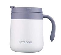 Gteller 12oz Stainless Steel Coffee Mug, Double Wall Insulated Vacuum Mug with Lid and Handle Keeping Beverage hot and Cold (White)