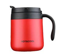 Gteller 12oz Stainless Steel Coffee Mug, Double Wall Insulated Vacuum Mug with Lid and Handle Keeping Beverage hot and Cold (Red)