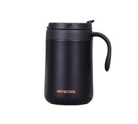 Gteller 17oz Stainless Steel Coffee Mug, Double Wall Insulated Vacuum Mug with Lid and Handle Keeping Beverage hot and Cold (Black 500ml)