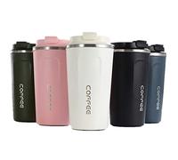 Gteller Stainless Travel Mug, Double Wall Stainless Steel Insulated Vacuum Tumbler with Lid (White, 17oz)