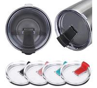Gteller Tumbler Replacement Lid for 20 oz, 30 oz Tumbler - Splash Resistant, Leak Spill Proof and Straw Friendly (30oz RD+BK+PK+BU)