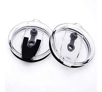 Gteller Tumbler Replacement Lid for 20 oz, 30 oz Tumbler - Splash Resistant, Leak Spill Proof and Straw Friendly (20oz Double Hole WH+BK)