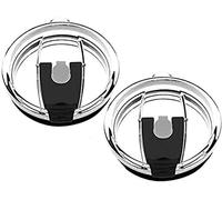 Gteller Tumbler Replacement Lid for 20 oz, 30 oz Tumbler - Splash Resistant, Leak Spill Proof and Straw Friendly (30 oz Black, Double Hole)