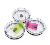 Gteller Tumbler Replacement Lid for 20 oz, 30 oz Tumbler - Splash Resistant, Leak Spill Proof and Straw Friendly (20oz Double Hole WH+PK+YE)