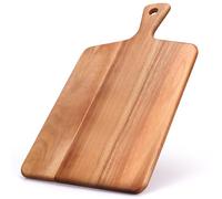 Gtencemen Acacia Wood Cutting Board with Handle Best Cheese for Charcuterie Board Kitchen Wooden Chopping Block for Meat Vegetable Bread Fruit Serving Board Wood Butcher Block Carving Board, 17" X 10"