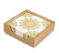 Gtencemen Bamboo Napkin Holder for Table Bathroom Guest Towel Holder Tray Kitchen Flat Napkin Holders Square Cocktail Napkin Holder Farmhouse Rustic Bar Party Paper Napkin Holders