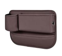 GTEVDK 2 Pack Car Seat Gap Filler Organiser for Jaguar F-PACE(X761 2016-2020,Front Seat Console Side Pocket Seat Crevice Storage Box Accessories,A4-Brown