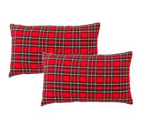 GTEXT 2 Pack Christmas Decor Red Plaids Pillow Covers Buffalo Check Throw Pillow Cover Tartan Cuhion Cover Case for Couch Sofa Home Decoration Cotton 20 X 12 Inches