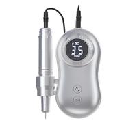 GTFDXJ Nail Grinding Machine 35000 RPM Electric Nail Polish Drill Portable 2 in 1 Electric Nail File with LCD Display USB Charge Professional Tool for DIY Homeed，Silver A