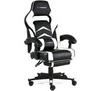 GTForce Turbo Reclining Sports Racing Office Desk Faux Leather Gaming Chair in White GTForce White