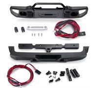 GTFRUQAS For Axial For SCX10 III AXI03006 For Gladiator AXI03007 For Wrangler 1/10 Metal Front Rear Bumper With Light RC Crawler Car Parts RC Car Light Bar Kit(Front and Rear)